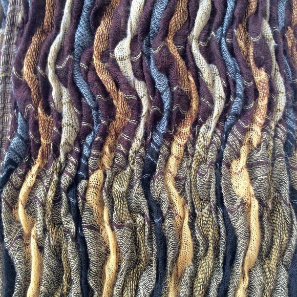 Textural Long Scarf - Rich Fall Colors NWOT - Picture 3 of 3